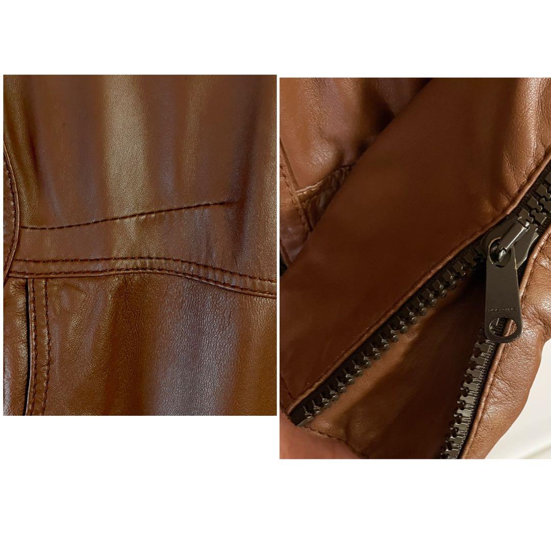 超名作05AW DiorHommeブラウンレザージャケット 50 エディスリマン