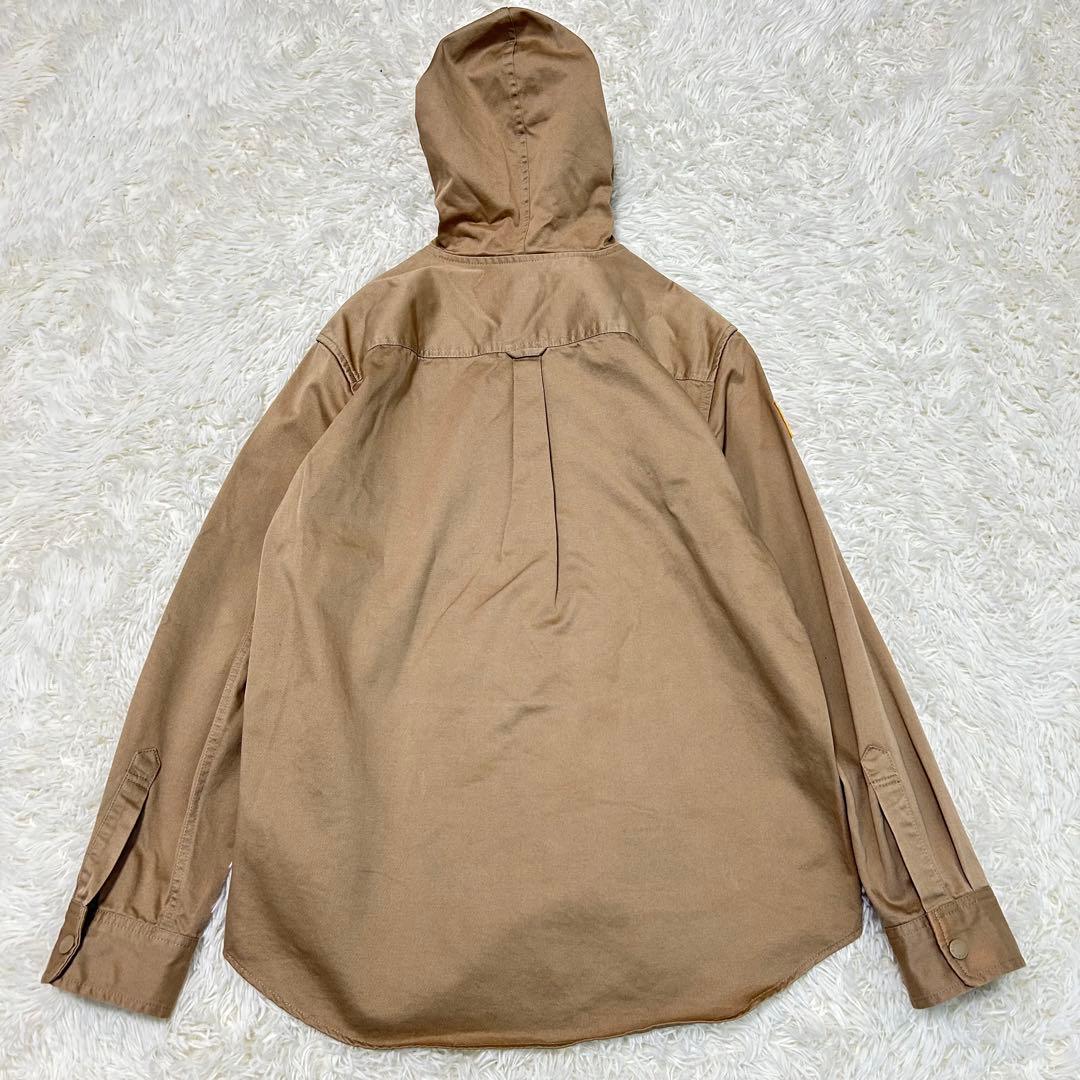 STUSSY 35thベースボールジャケット　ベージュ　L　フード　コットン