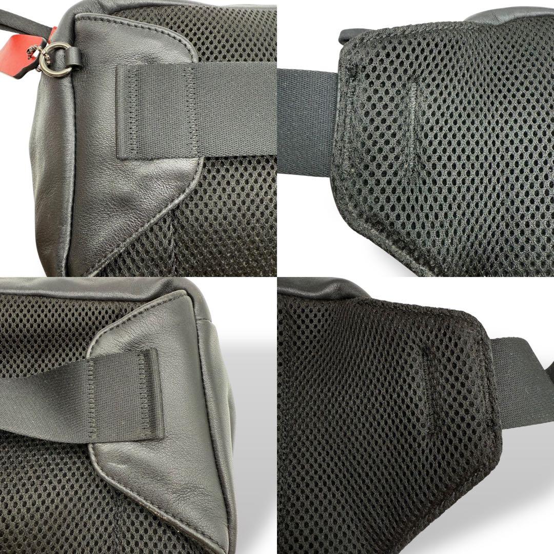 【美品】COACH コーチ ボディバッグ PVC メンズ ウエストポーチ 赤黒