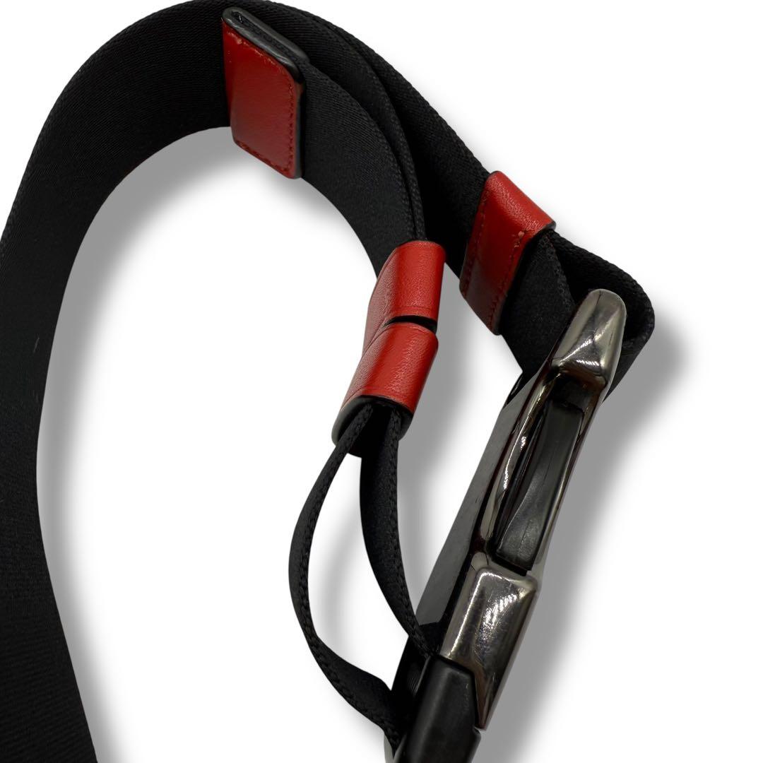 【美品】COACH コーチ ボディバッグ PVC メンズ ウエストポーチ 赤黒