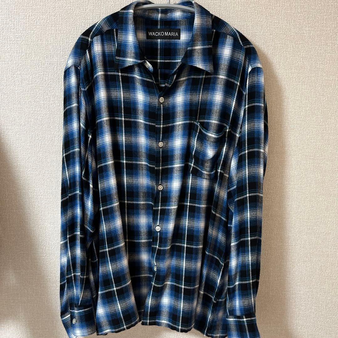 トップス WACKO MARIA CHECK REGULAR COLLAR SHIRT