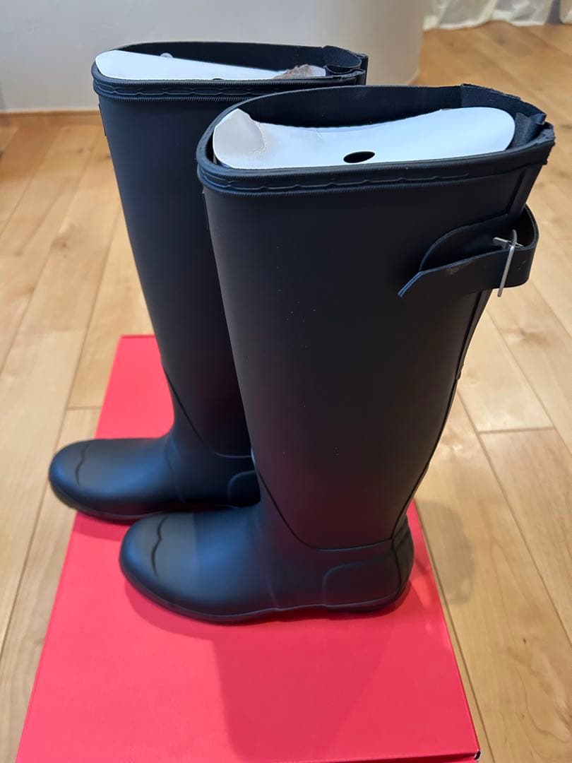 HUNTER ブラック 長靴 バックストラップ付き