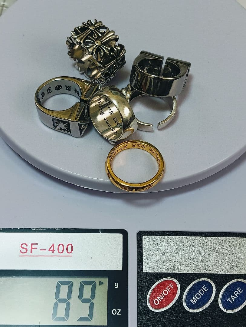 925 刻印ゴシッククロス フローラルリング まとめ6点セット