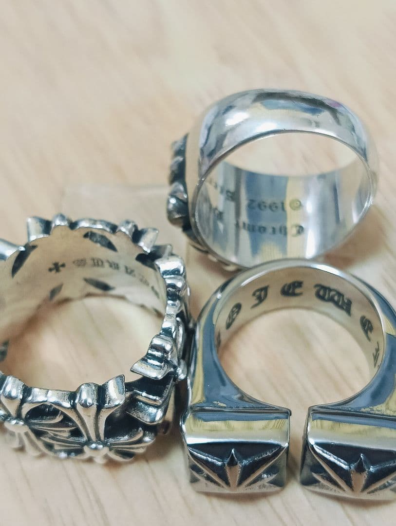 925 刻印ゴシッククロス フローラルリング まとめ6点セット