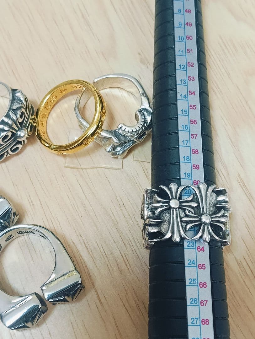 925 刻印ゴシッククロス フローラルリング まとめ6点セット