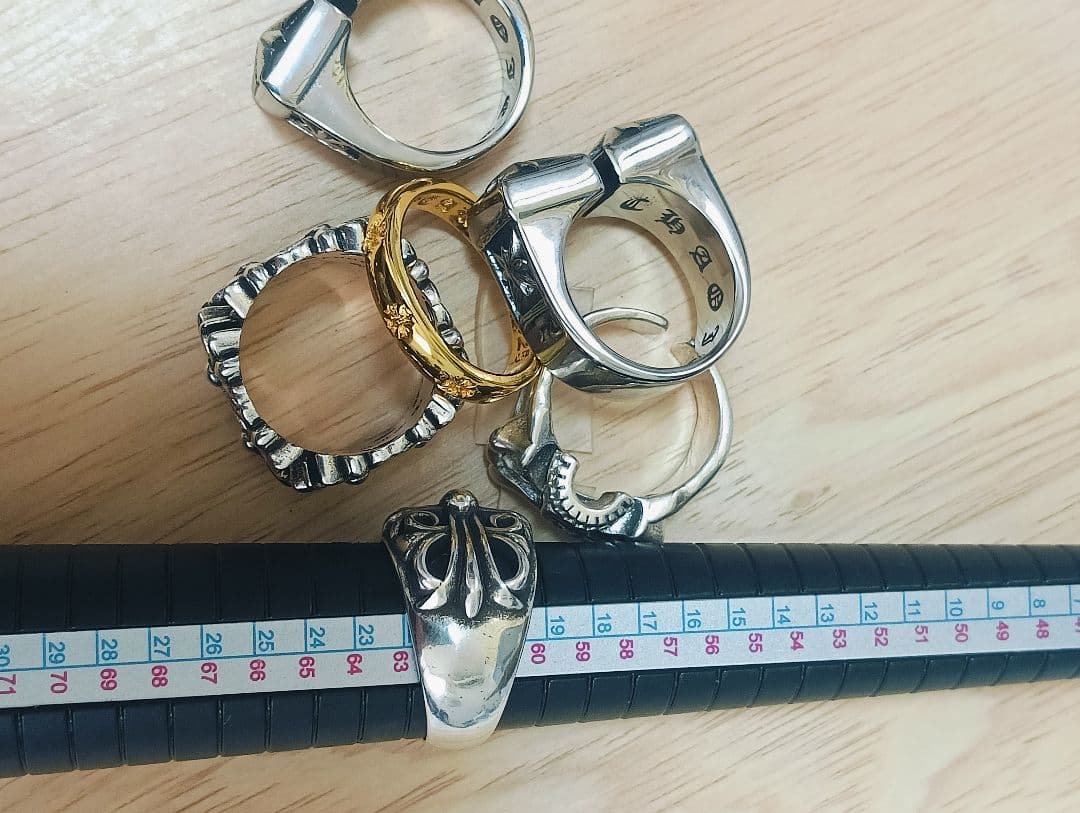 925 刻印ゴシッククロス フローラルリング まとめ6点セット