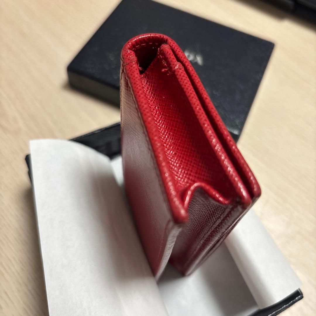値下げ☆PRADA サフィアーノ　カードケース　赤