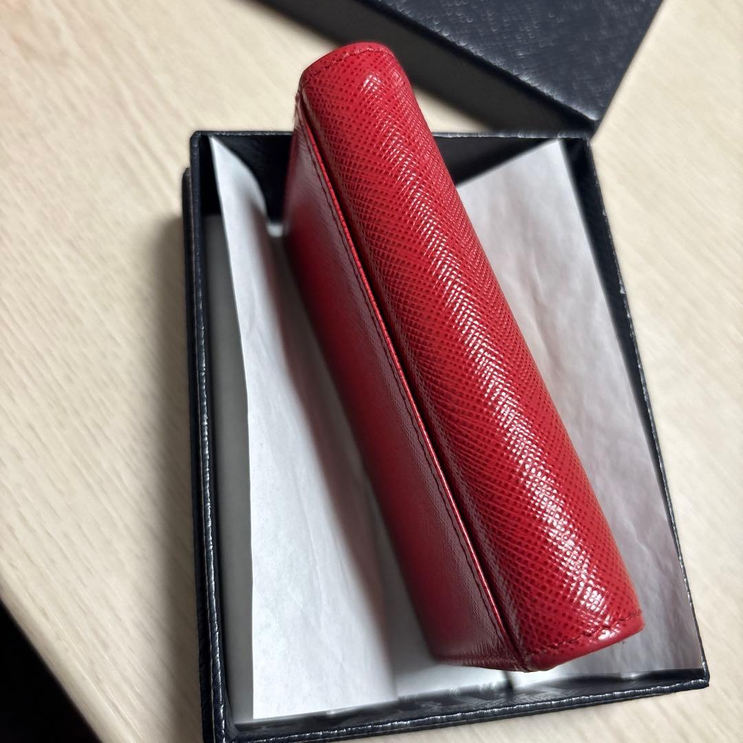 値下げ☆PRADA サフィアーノ　カードケース　赤