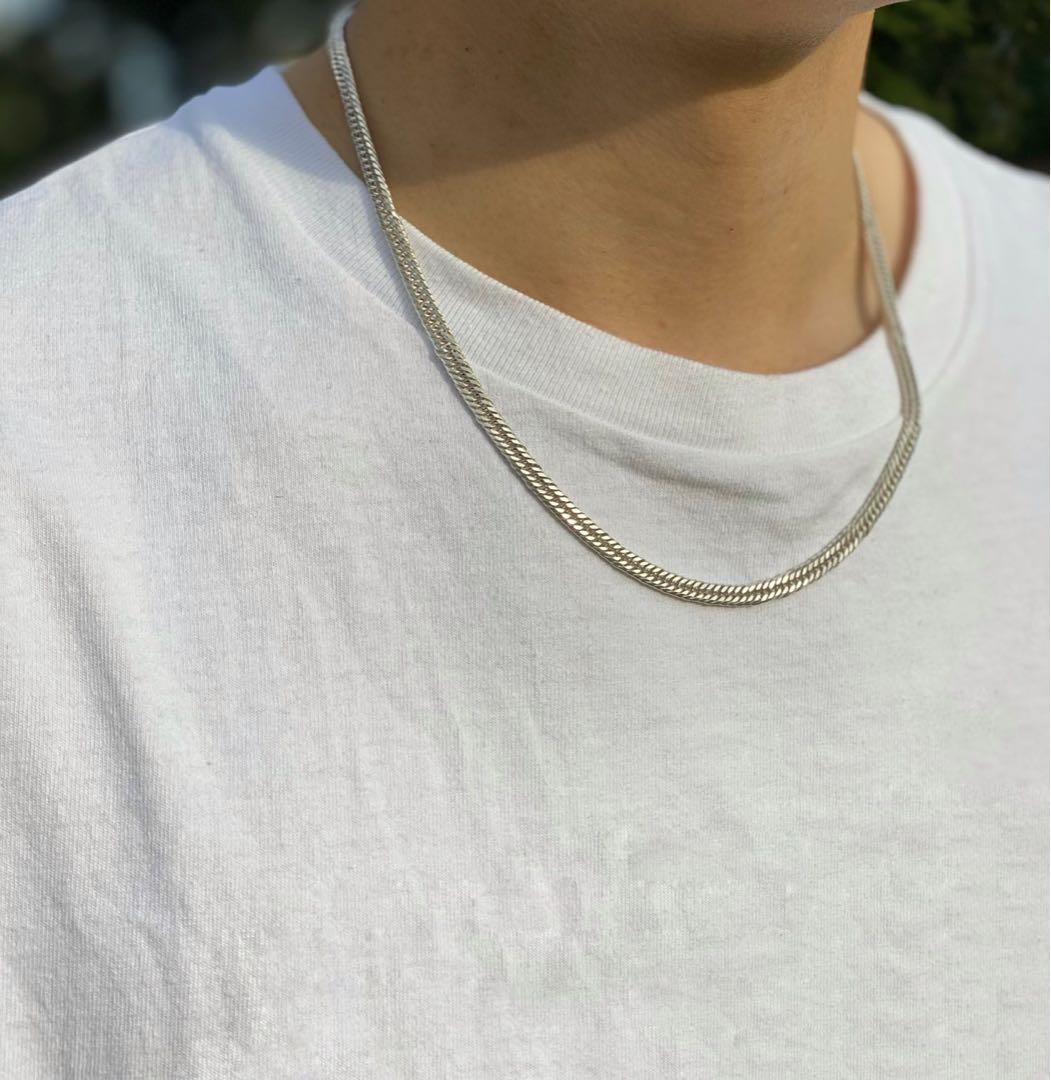 喜平 シルバー925 ロジウム 12面トリプルカット 50cm 日本製 新品