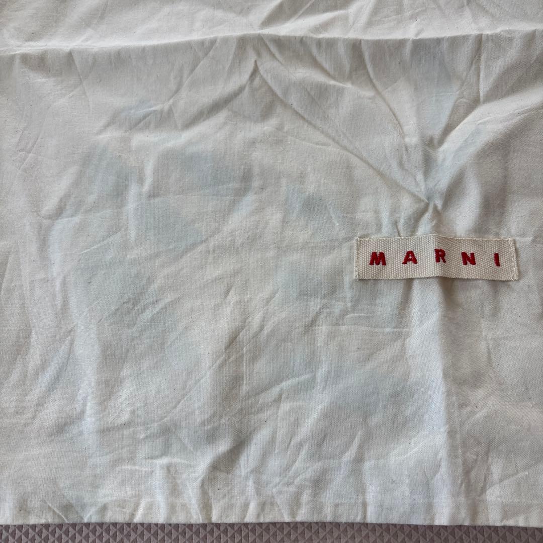 美品⭐️MARNIマルニ布袋付き可愛いピンク系ストライプ　メッシュトートバッグ