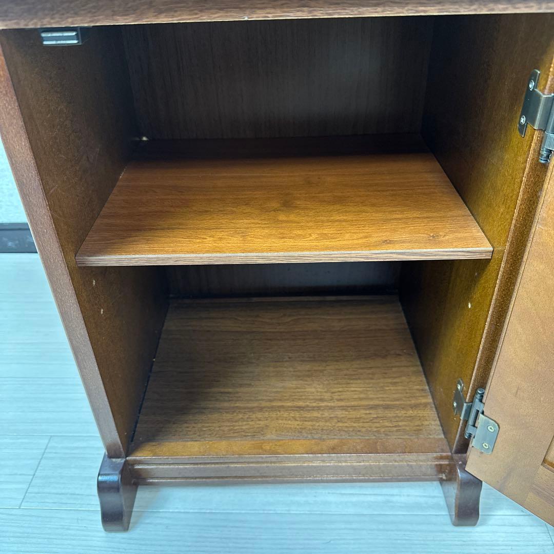 美品 カリモク コロニアル 電話台 FAX台 飾り棚 花台 キャビネット※i4※