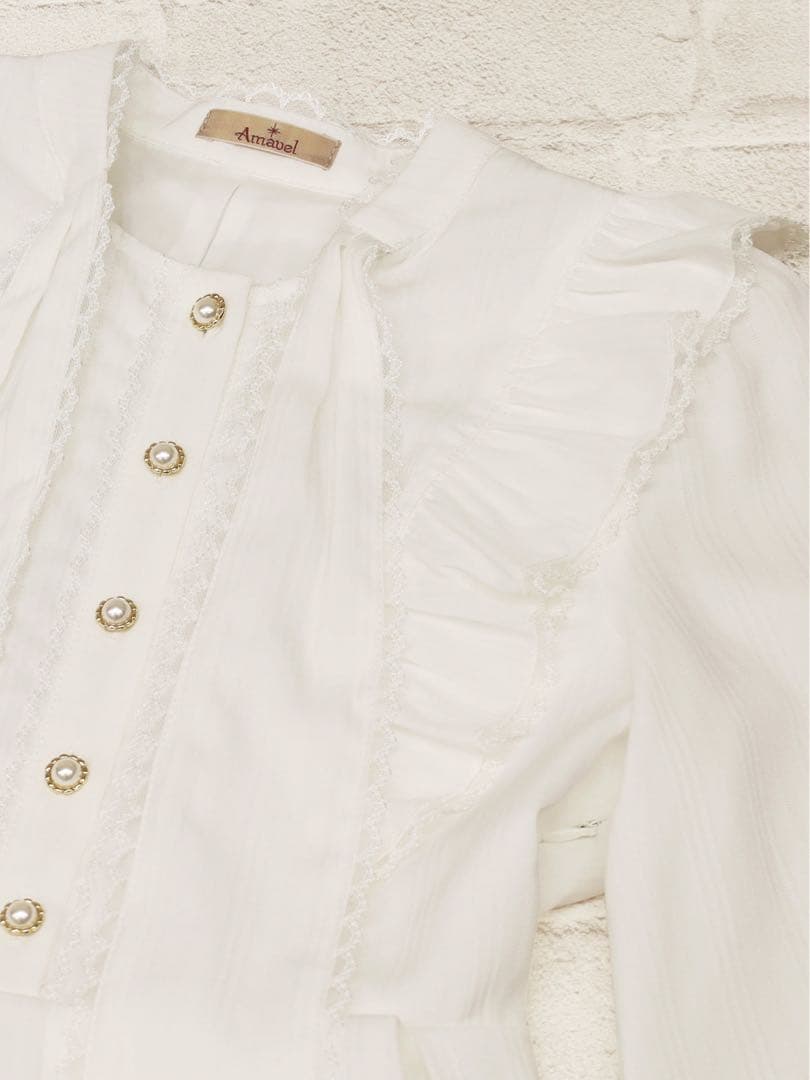 Amavel Pretty Laceボウタイワンピース　アイボリー