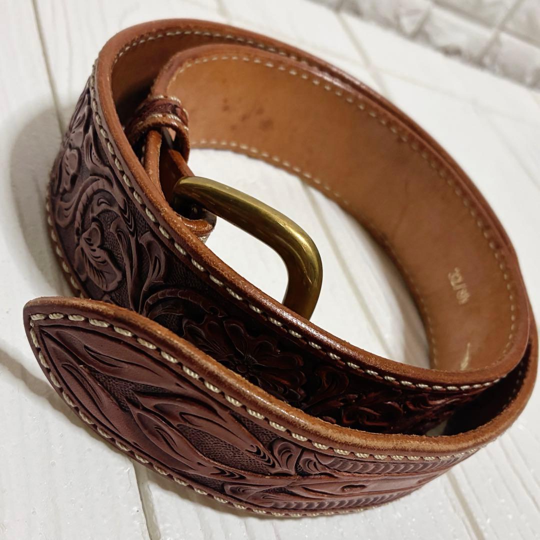 FUNNY ファニー カービング　彫り　レザーベルト　革ベルト