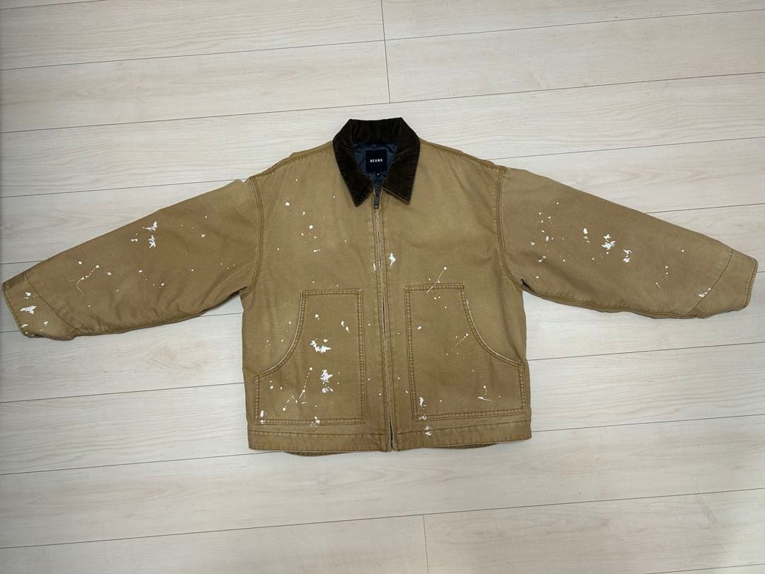 BEAMS ブルゾンベージュ カバーオール ワークジャケット　カーハート