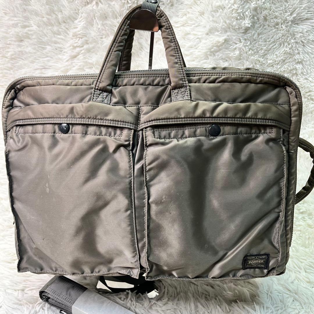 廃盤品✨ポーター タンカー ビジネスバッグ リュック2層3way シルバーグレー