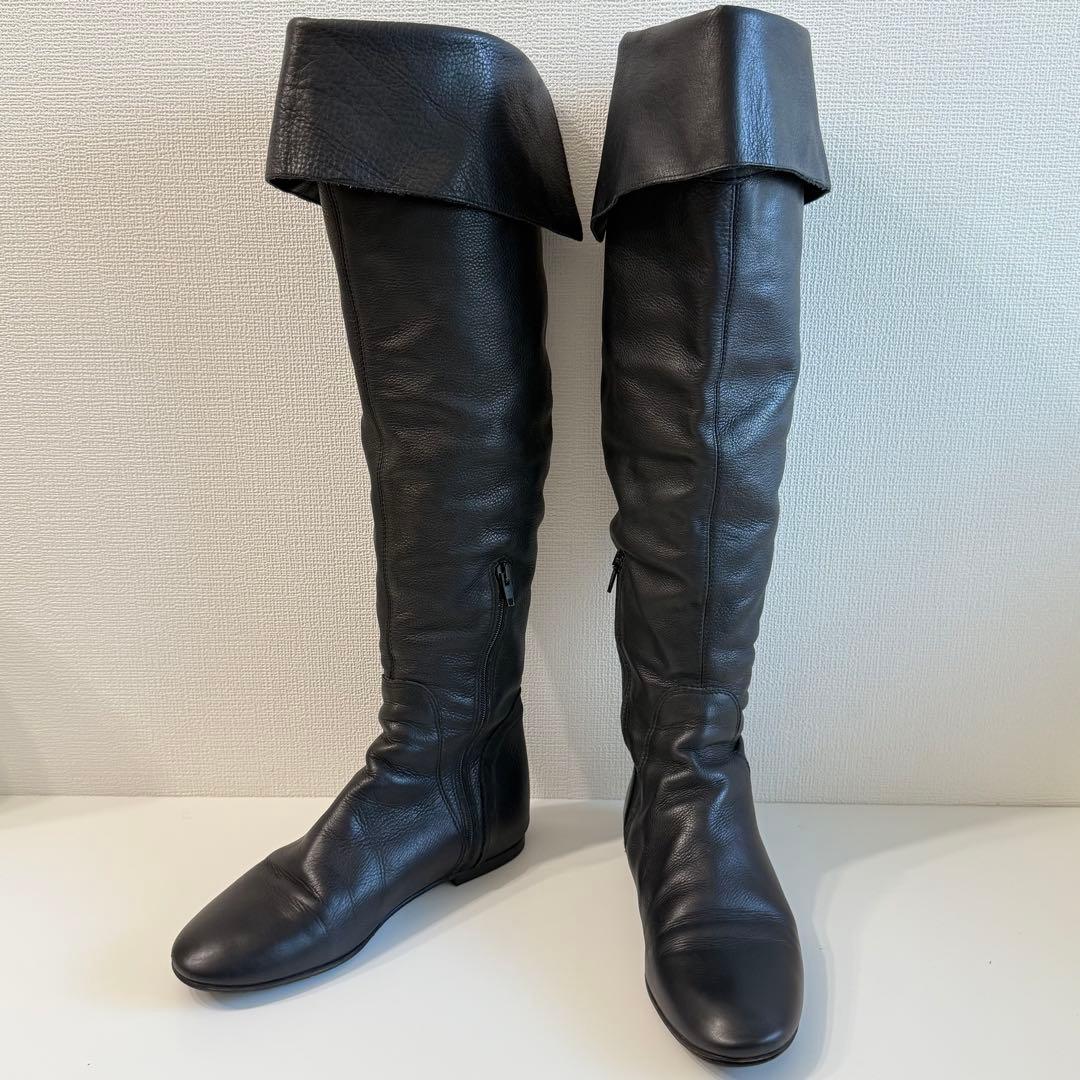 FABIO RUSCONI ロングブーツ Vibram 本革 39 黒