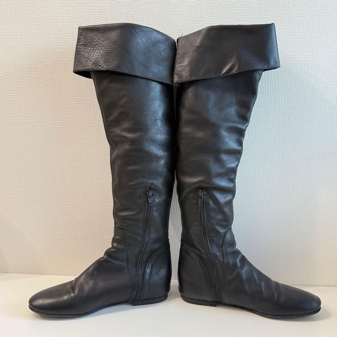 FABIO RUSCONI ロングブーツ Vibram 本革 39 黒