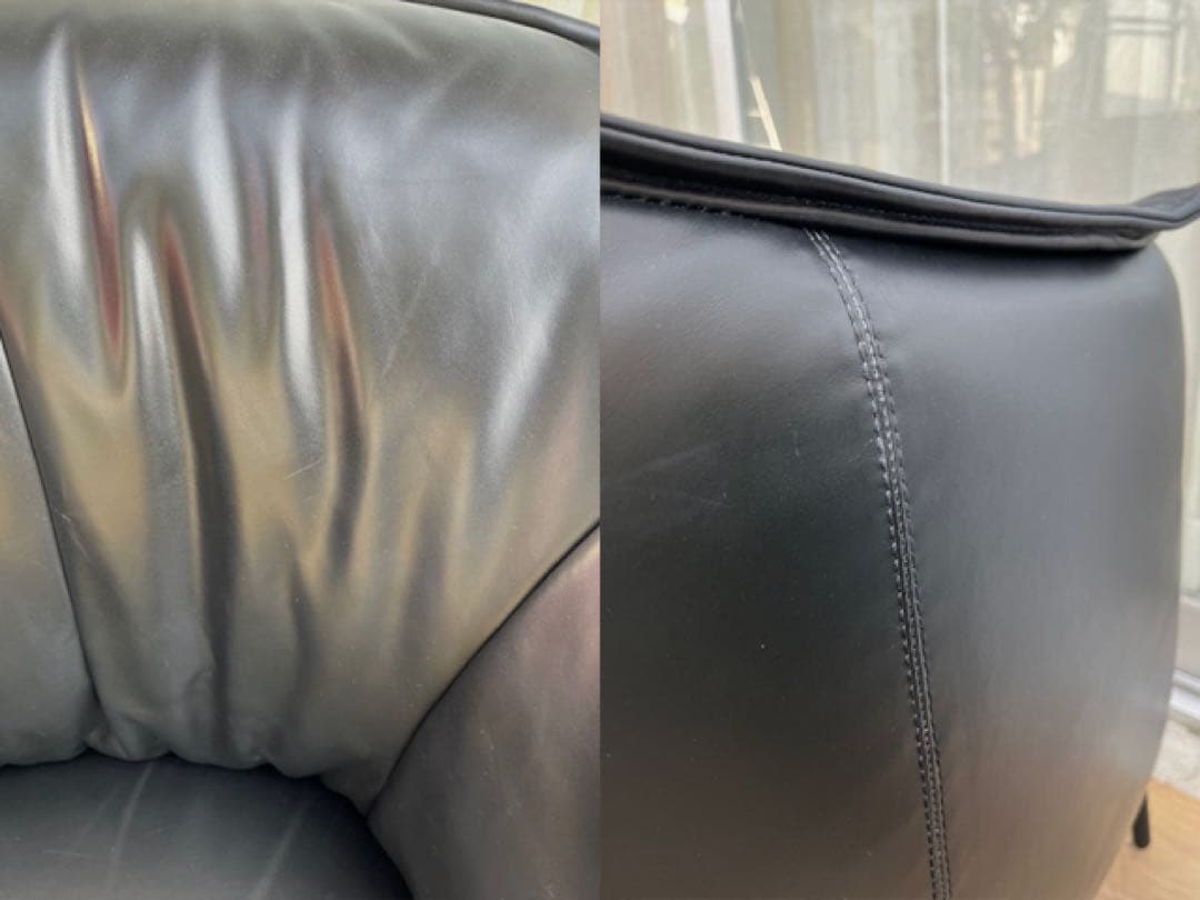 モダンスタイル　ラウンジチェア　② 本革張り　ミッドセンチュリー　シングルソファ