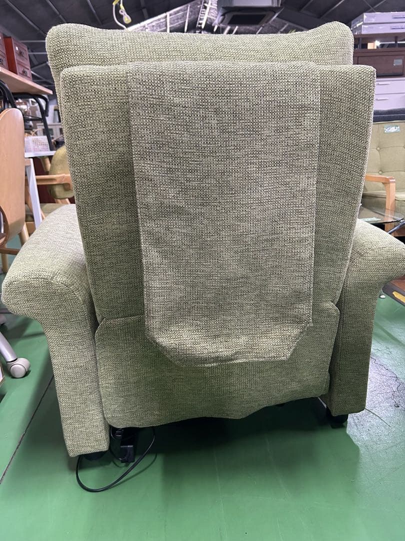 電動リクライニングソファ　グリーン　1人掛け