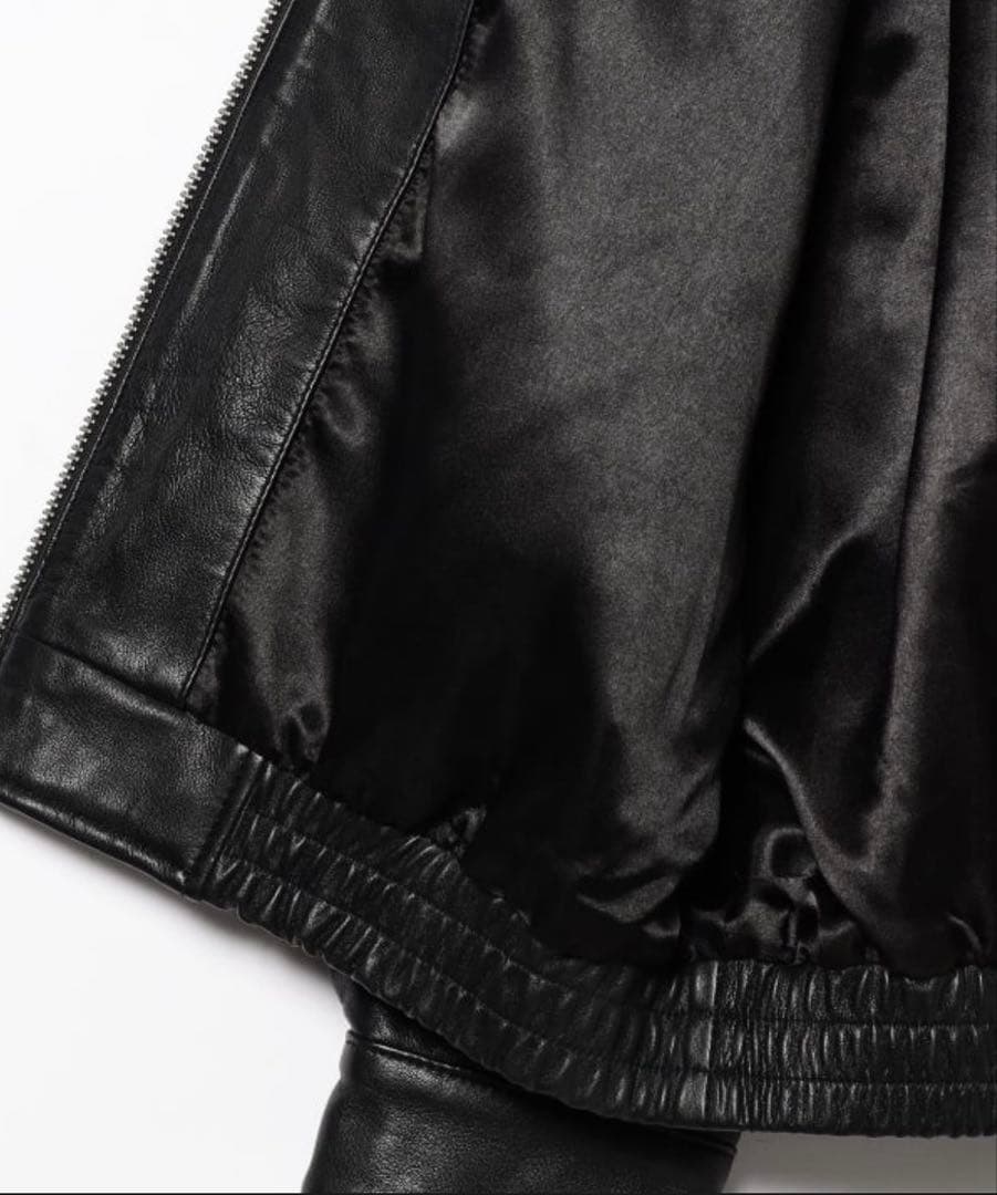 タグ付　BEAMS 本革　ワイドフィットレザージップブルゾンシープスキンビームス