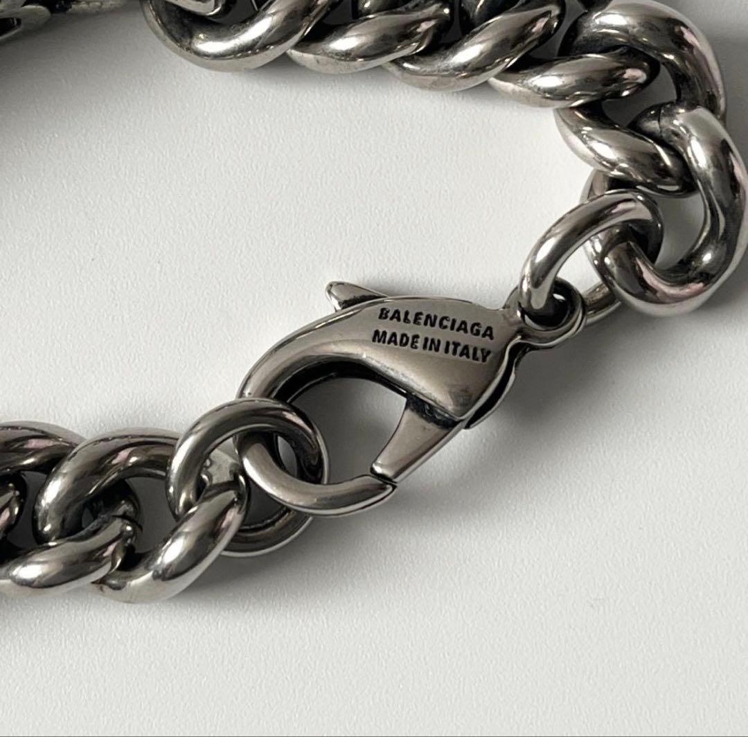 キ*ク様 バレンシアガ　BBアイコン グルメット　ブレスレット　シルバー　Mサイ