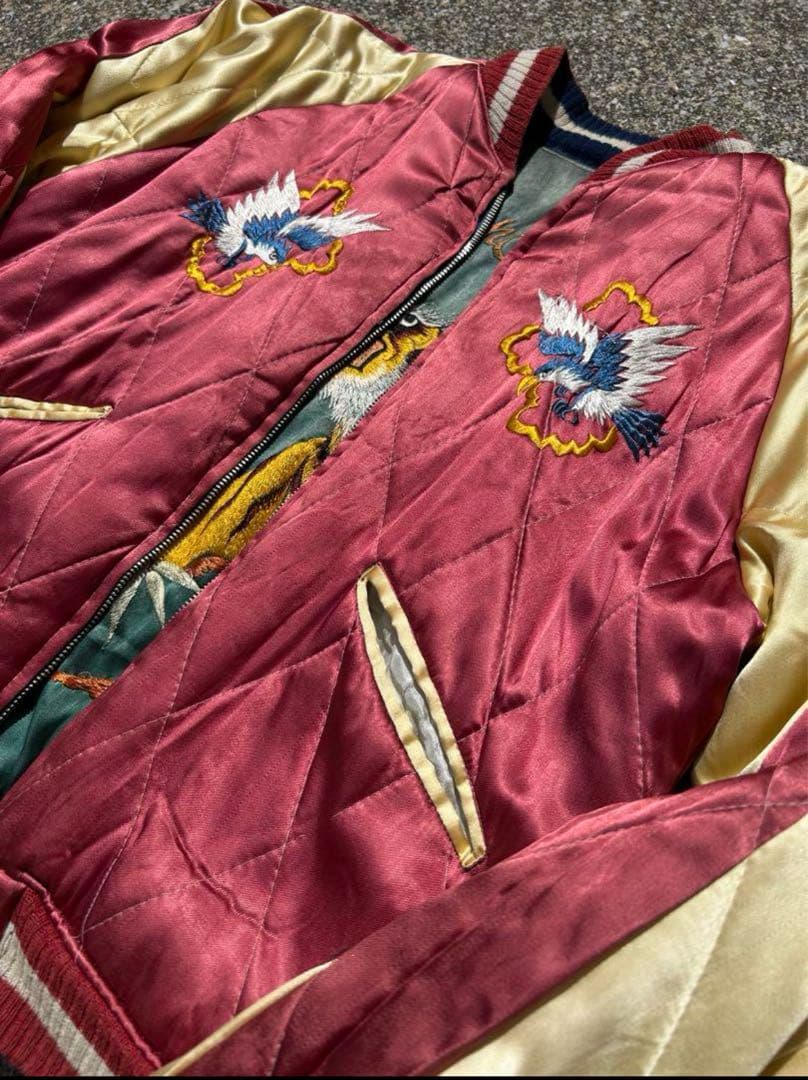 す*ん様 50'sヴィンテージ スカジャン 虎 鷲 龍 鷹 刺繍 TTS Zip