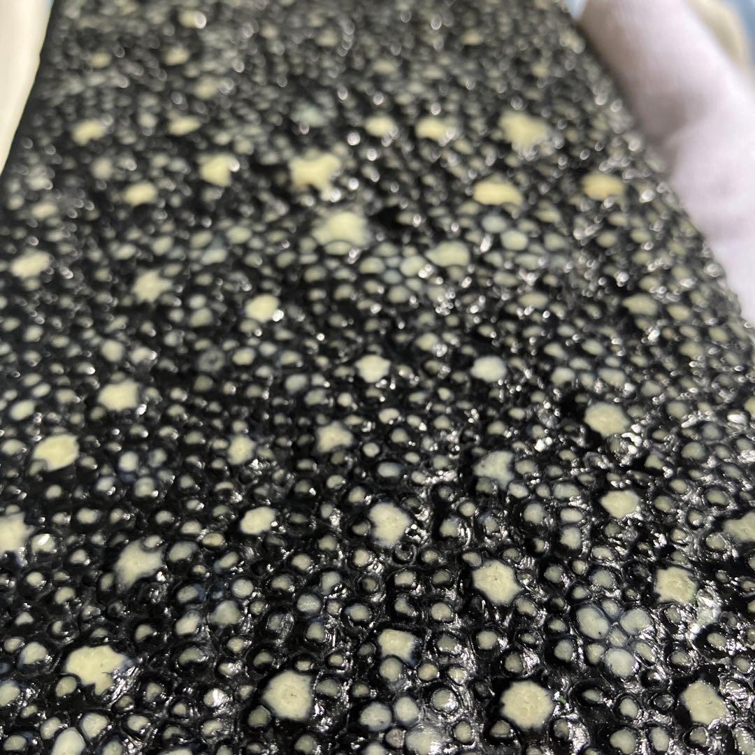 新品スタースティングレイ ラウンドジッパー高級財布ウォレット 梅花皮カイラギ