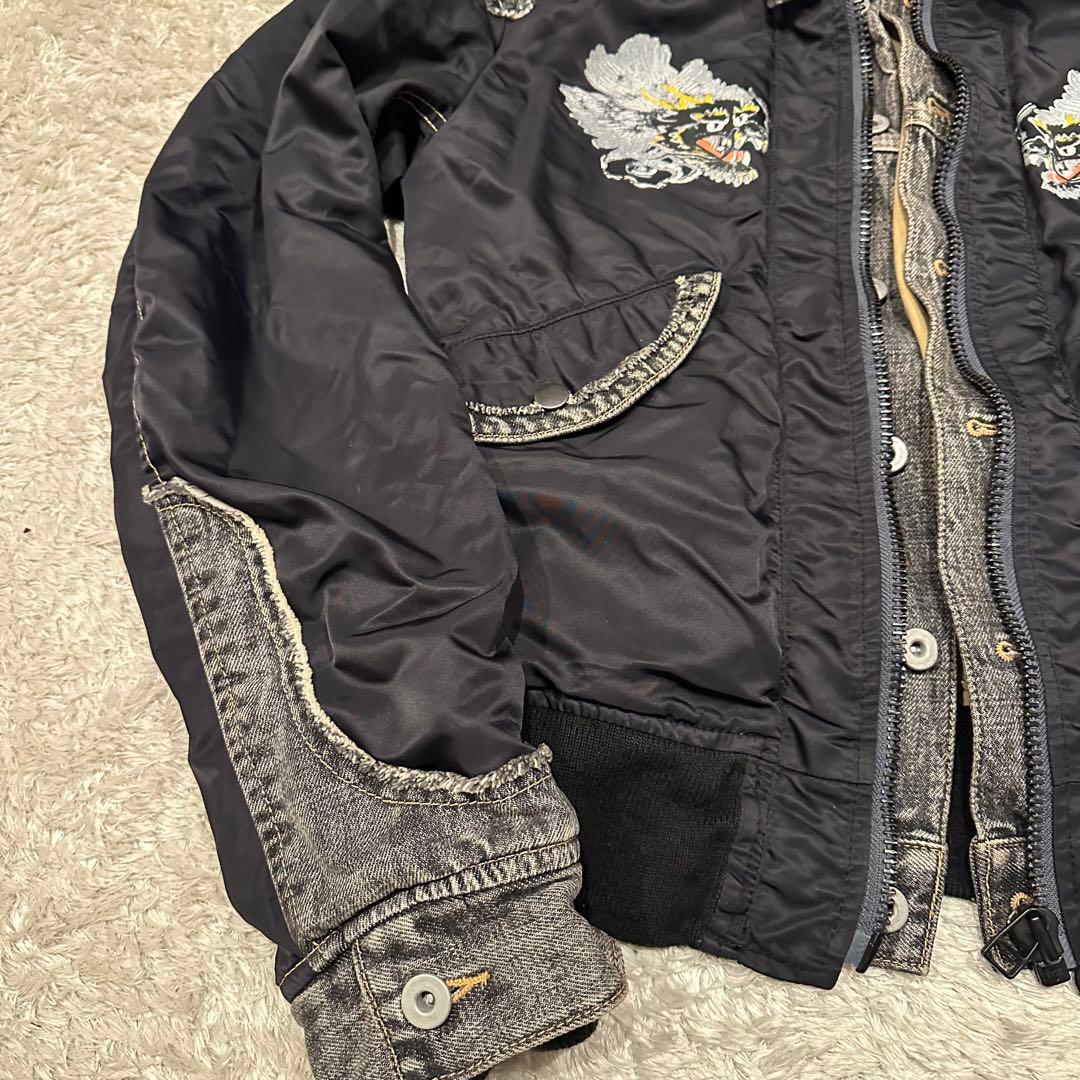 希少　アヴィレックス　ジャケット　デニム　MA-1 メンズ　サイズM 和柄　龍