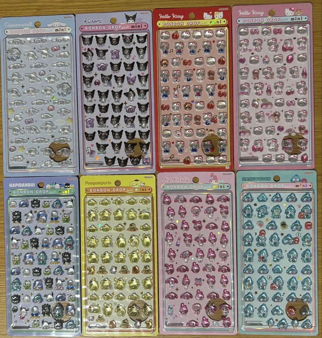 【正規品】サンリオミニ ボンボンドロップシール コンプセット 全8種類