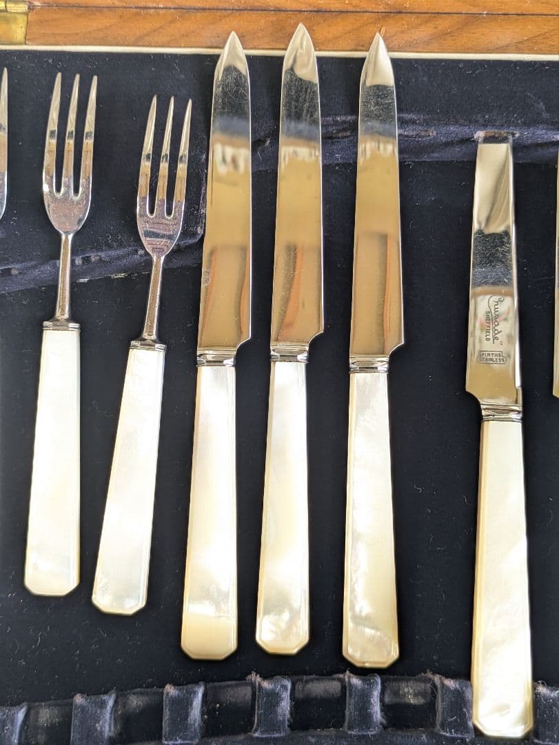 英国 アンティークカトラリー FIRTH STAINLESS マザーオブパール