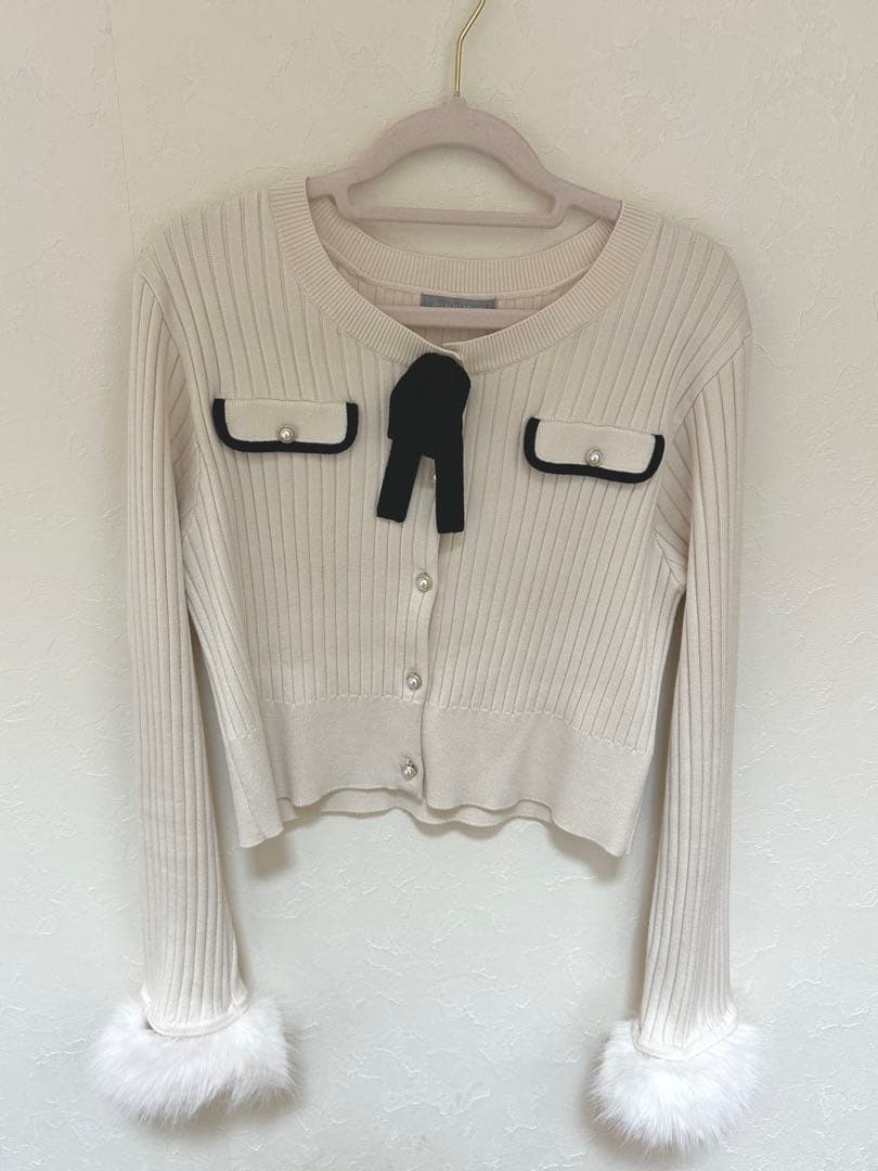 JILL BY JILLSTUART 袖フェイクファーカーデトップス