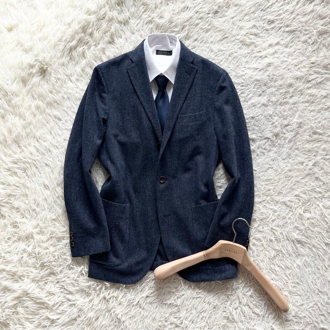 <美品>BOGLIOLI ネイビー ウール カシミヤ ジャケット サイズ46