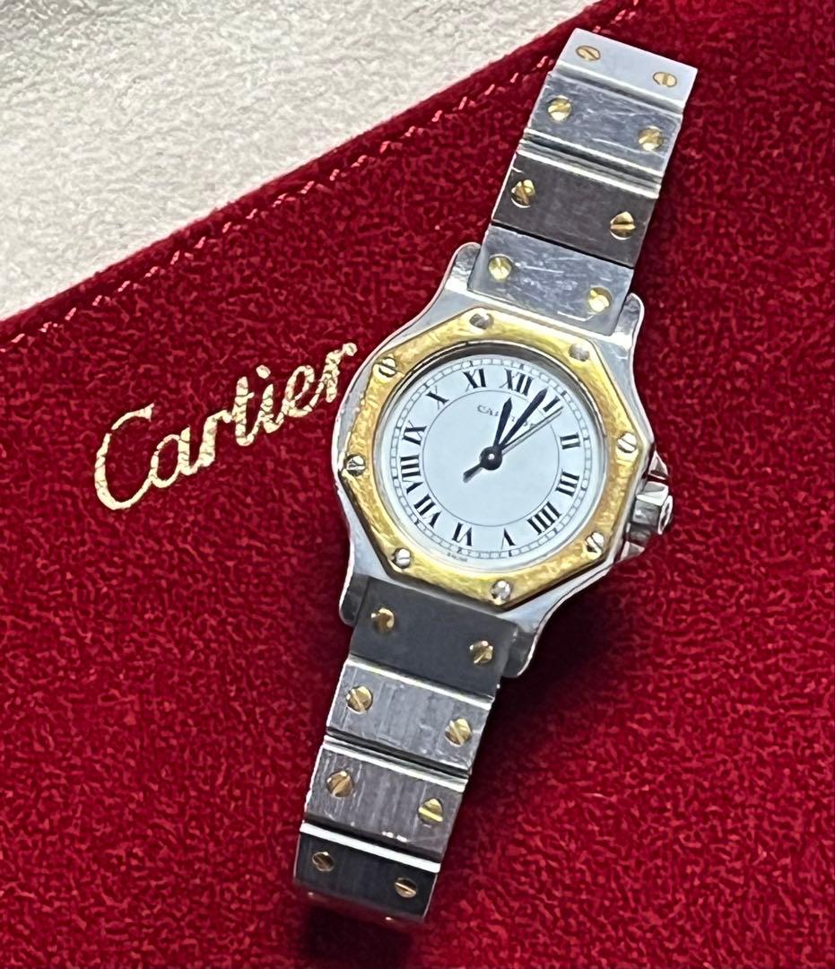明日22時迄 訳ありCartier カルティエ サントスオクタゴン コンビSM