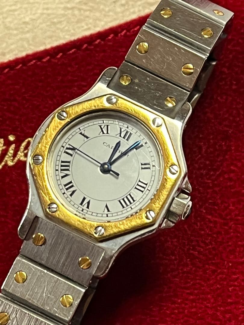 明日22時迄 訳ありCartier カルティエ サントスオクタゴン コンビSM