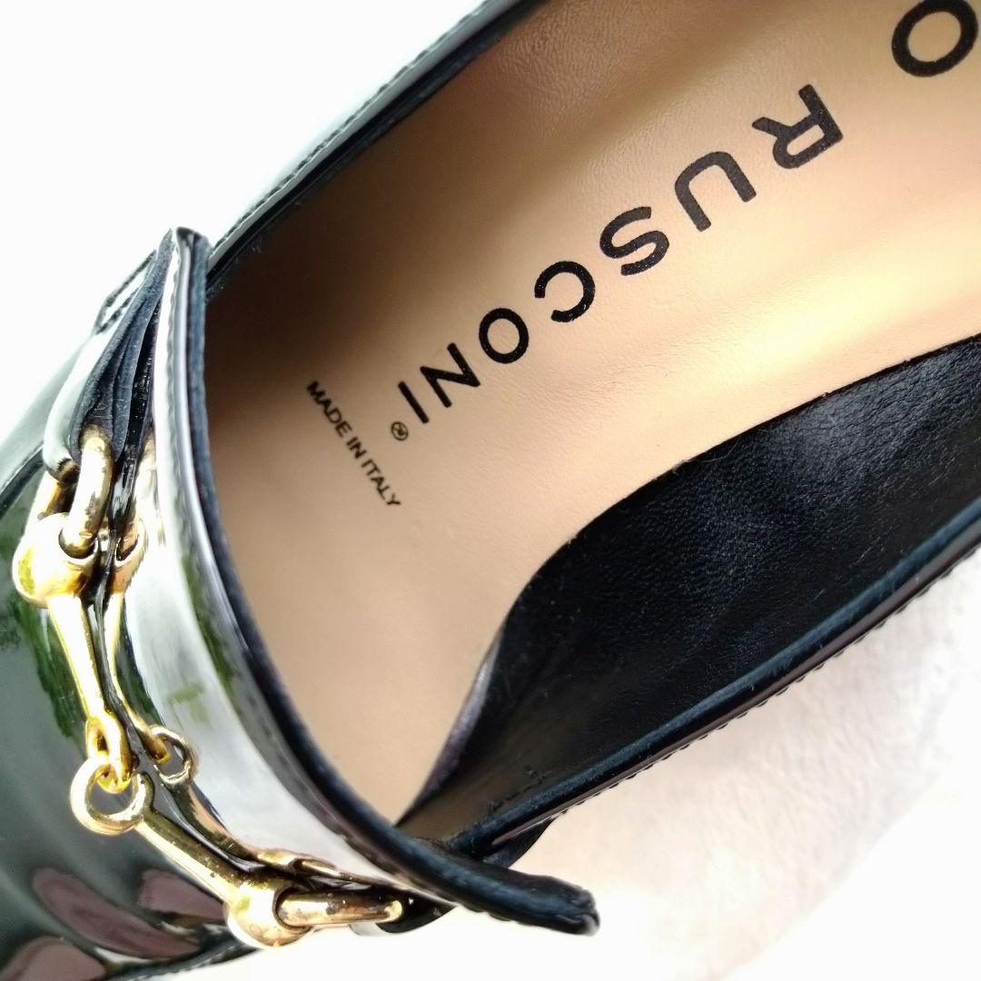 FABIO RUSCONI ファビオルスコーニ エナメル 黒 ローファー 35