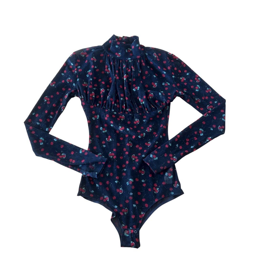 FETICO チェリー柄　ボディスーツ　トップス