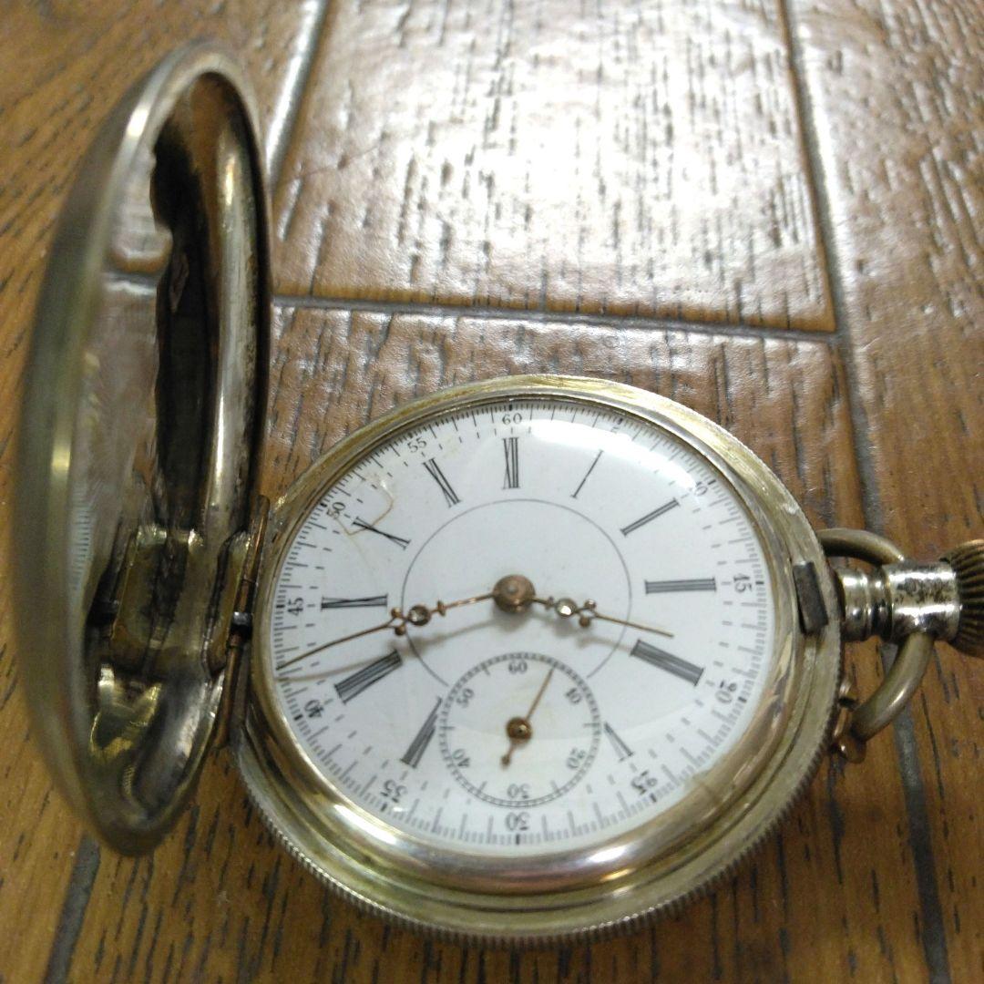 【稀少・貴重】　明治時代　商館時計　レッツ商会　 懐中時計　シルバー　両蓋