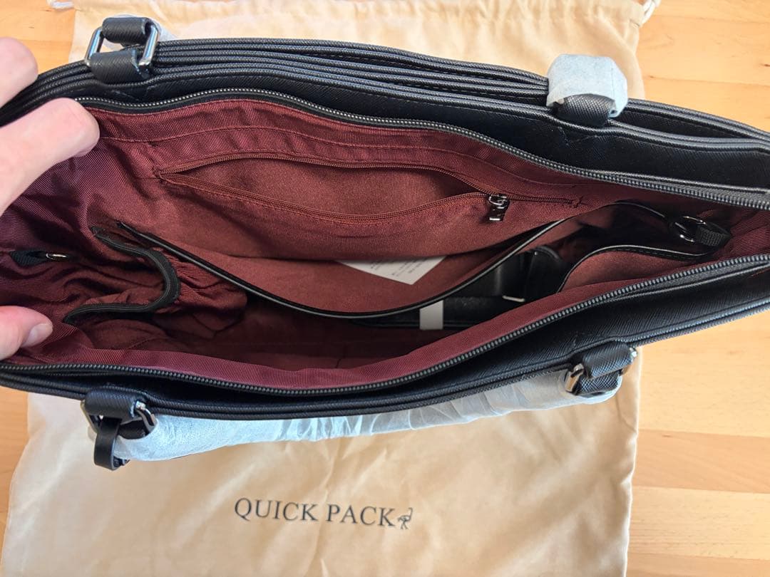 QUICK PACK ブラック トートバッグ