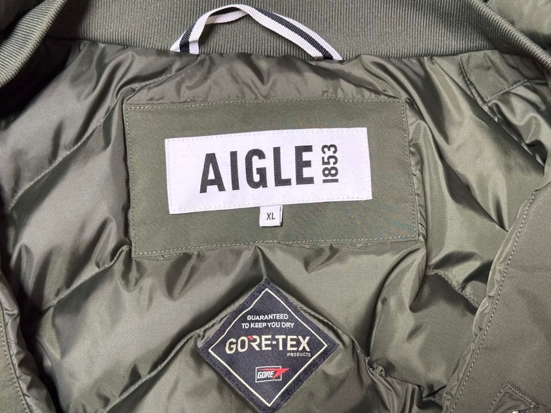 エーグルゴアテックスダウンXLカーキ新品同様！現行モデルをお買い得に！
