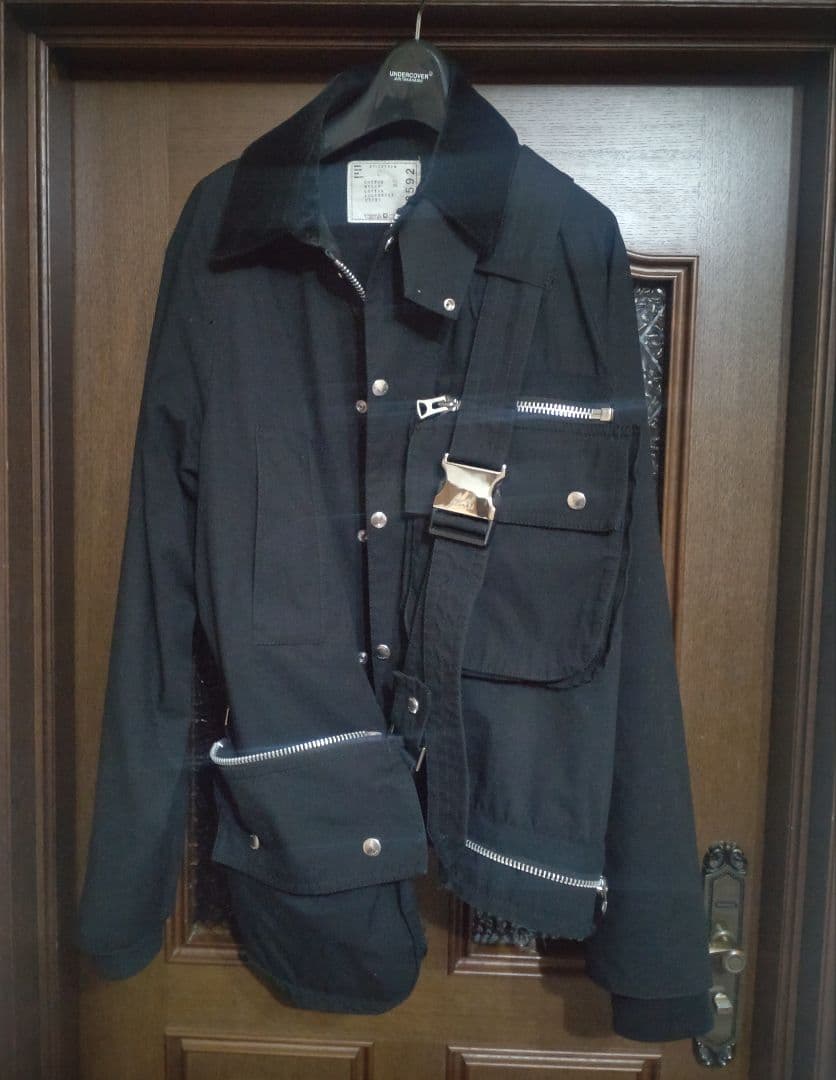 Sacai Bag Detail ButtonedJacket ポーチ付ブルゾン