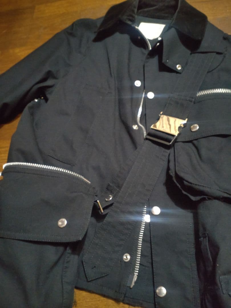 Sacai Bag Detail ButtonedJacket ポーチ付ブルゾン