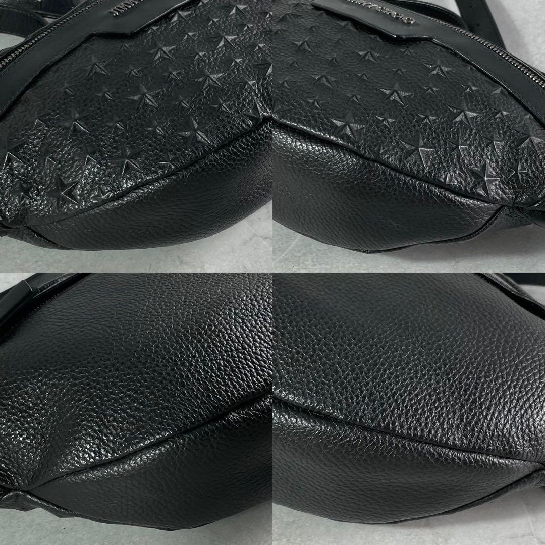 【極美品】ジミーチュウ ボディバッグ ウエスト エンボス 総柄 黒 スター