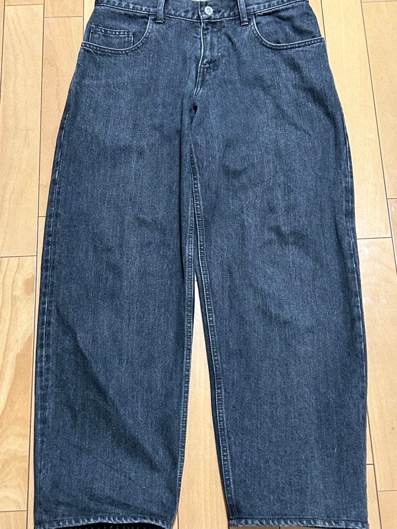 ブラック スビンコットン 13,5oz バギーデニム