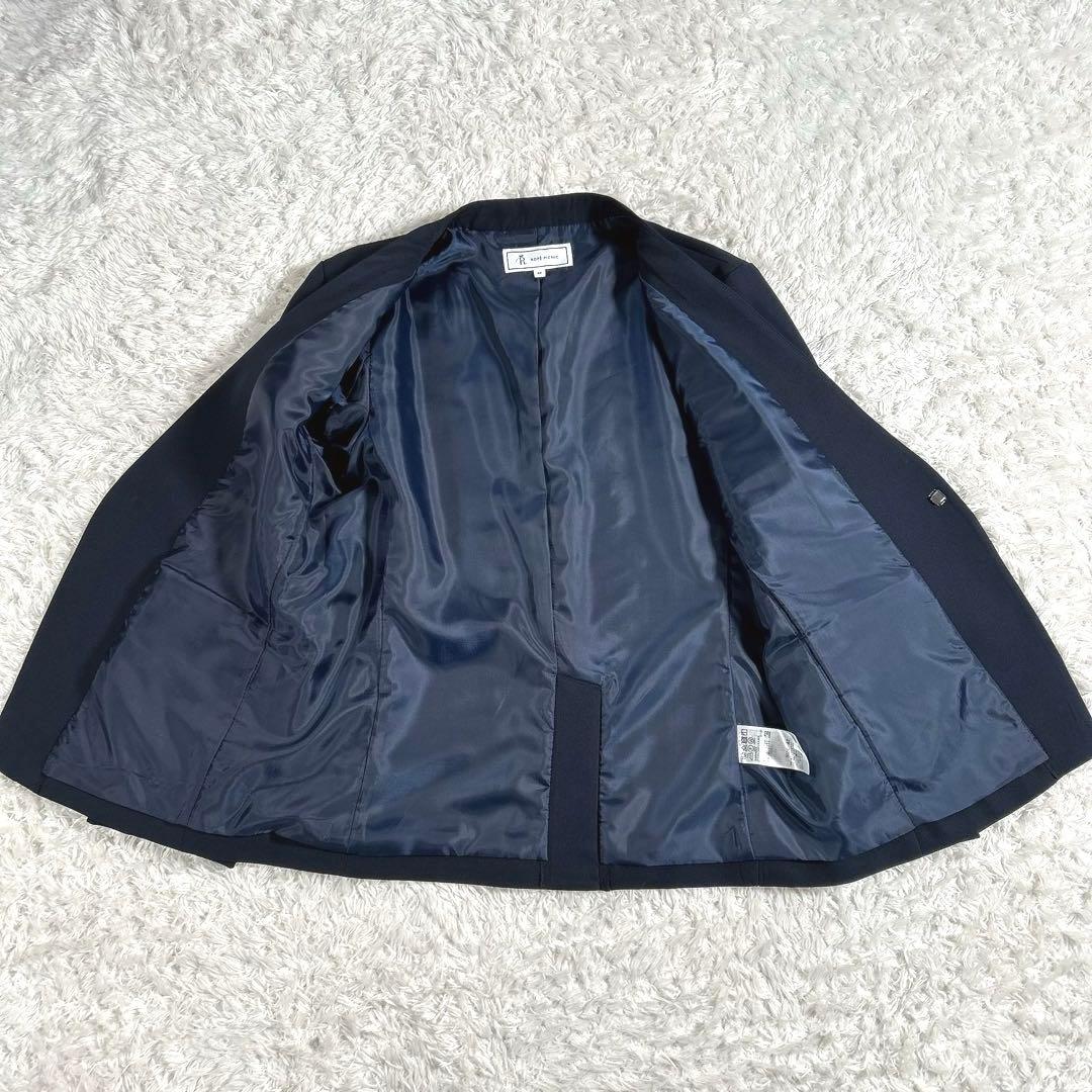 【新品・大きいサイズ XL】　ロペピクニック 他　パンツスーツ　ノーカラー　濃紺