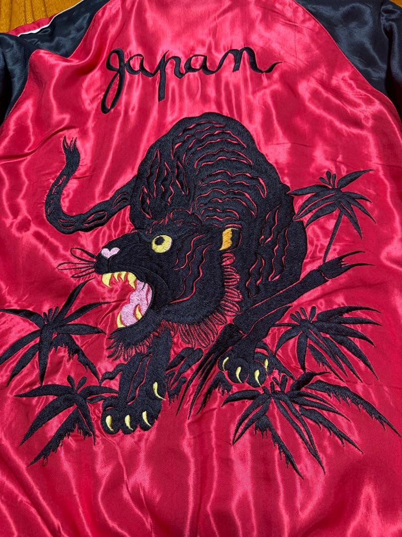 美品 テーラー東洋 両A面 スカジャン 黒虎 鷹 Lサイズ TT14465