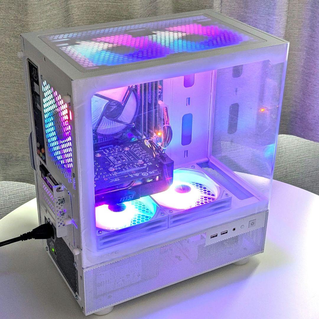 新品白ケース RGBファン搭載 自作ゲーミングPC GTX1660SUPER搭載