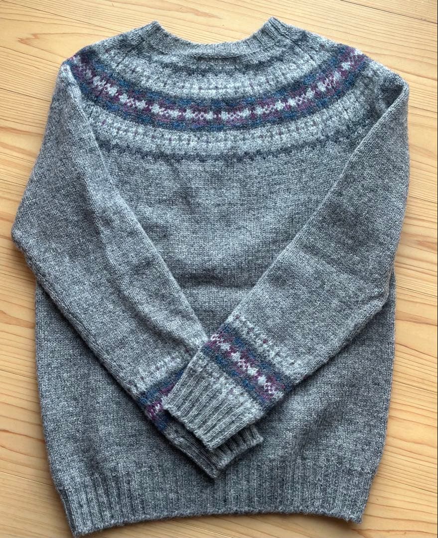 Mademoiselle NON NON グレー フェアアイルニット