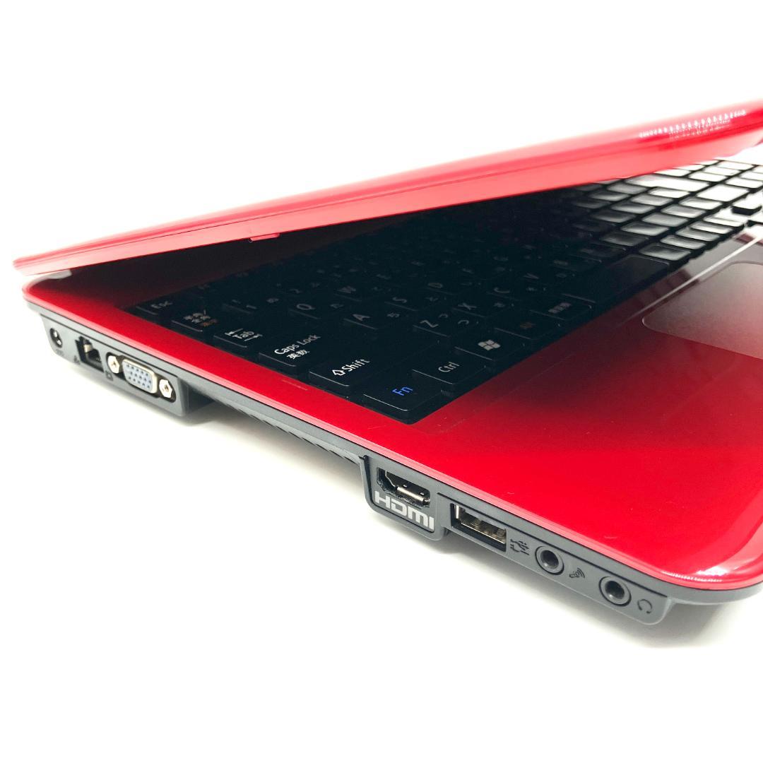 ★美品 艶赤★サクサク軽快☆SSD 240GB・メモリ6GB 快適ノートパソコン