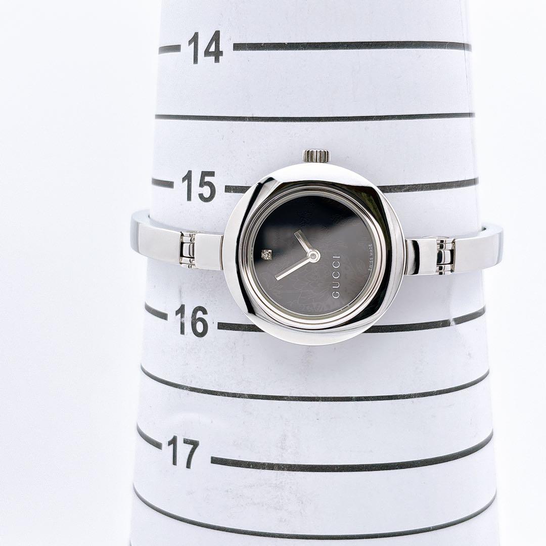 【美品・電池新品・箱】GUCCI 105 フローラ ブラック ダイヤ ラウンド