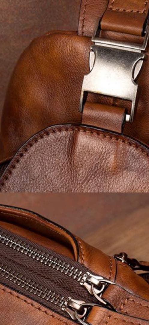 ボディバッグ メンズ 縦型レザーボディバッグ